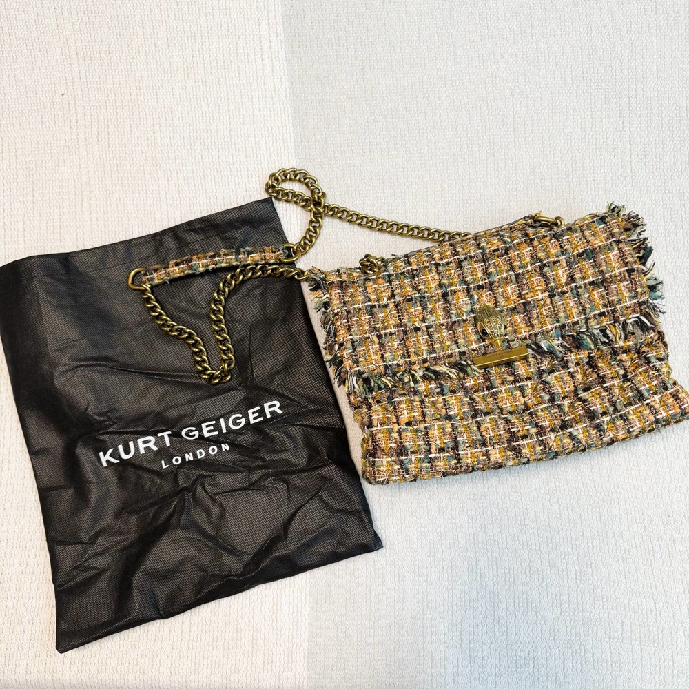 Kurt Geiger Rust Tweed Convertible Kensington Bag